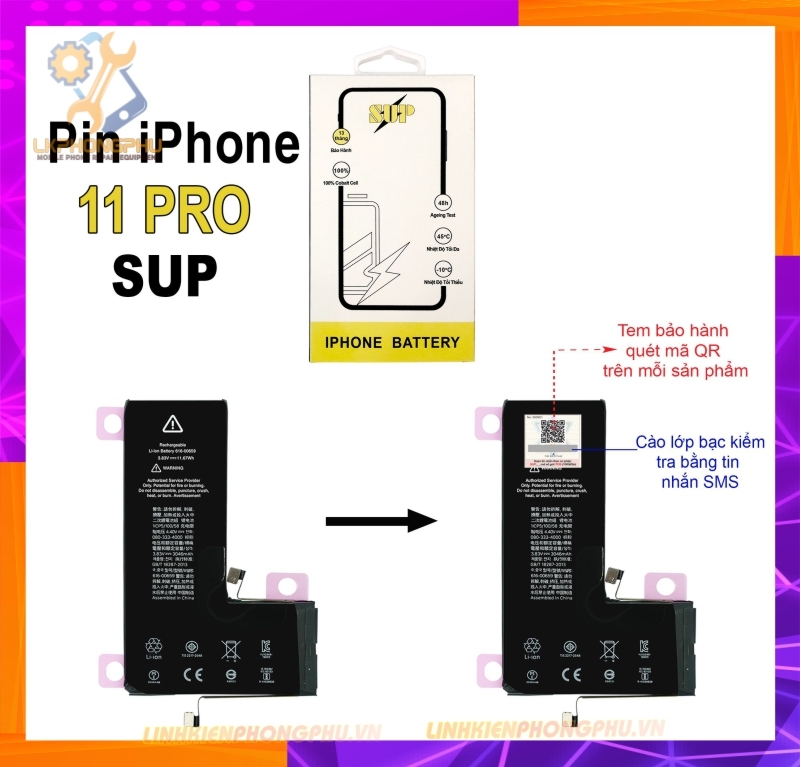 Pin iPhone 11 Pro SUP – 3046mAh