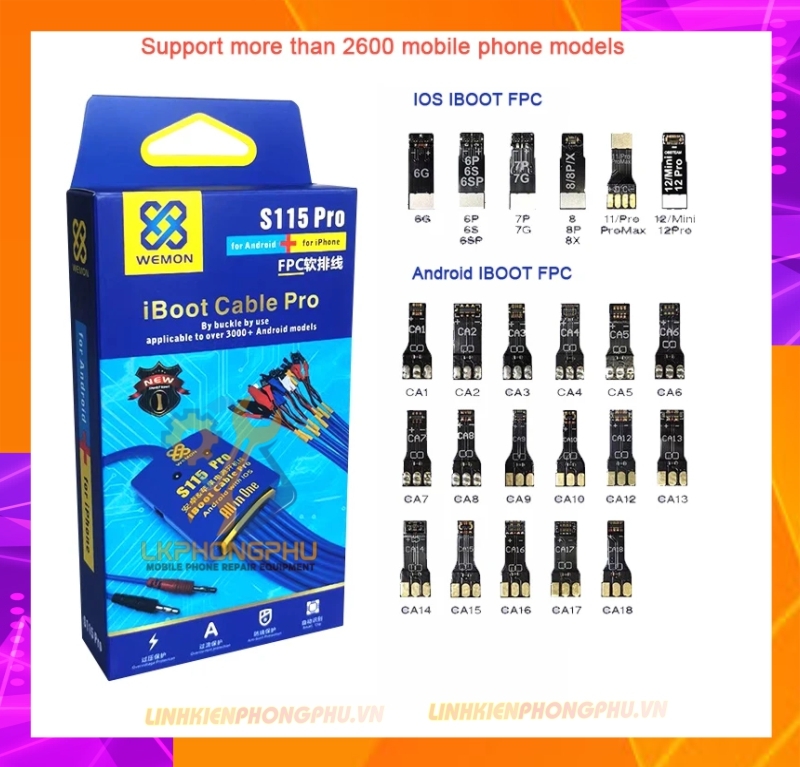 Dây cấp nguồn iphone - Android Wemon S115Pro