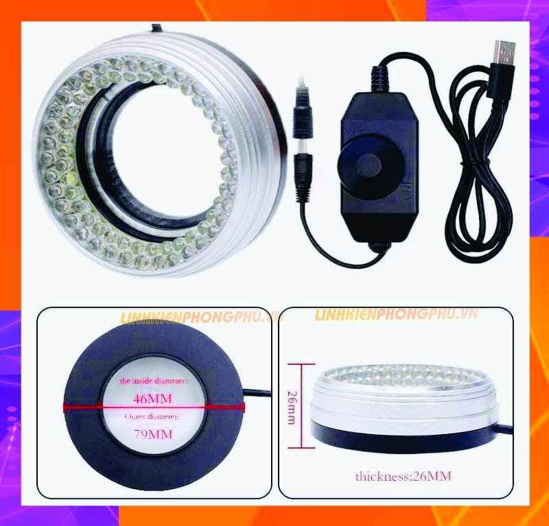 Đèn Led Chống Bụi Kính Hiển Vi 72 Bóng Siêu Sáng(Có Adapter Chỉnh Sáng Tối)