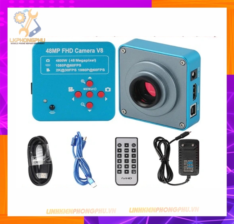 Camera gắn kính hiển vi 48MP.1080@60fps. 2K@30fps 4800W