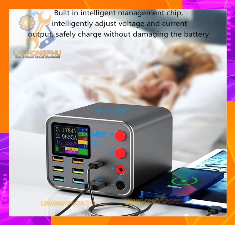 Bộ Sạc Kim cấp Nguồn MAant DianBa No1 - 25W Wireless Smart Charge QC 3.0 8 USB Port Wireless