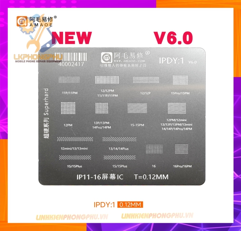 Vỉ làm chân IC Màn Hình IP Từ 6G-16PRM Ver Mới Nhất