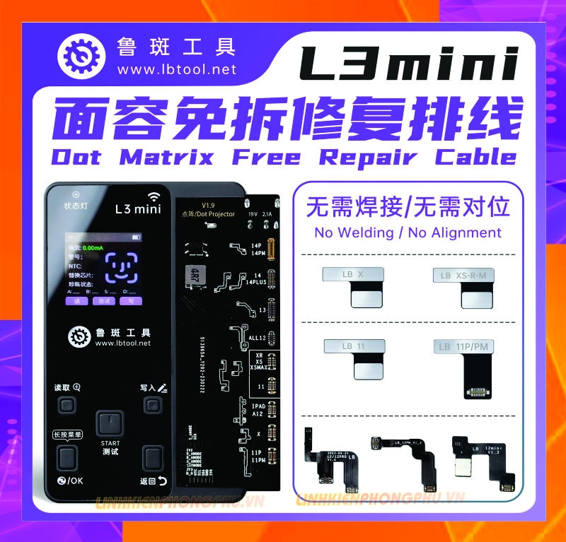 Cáp sửa Face ID Không Khò Hàn Luban X - 12ProMax