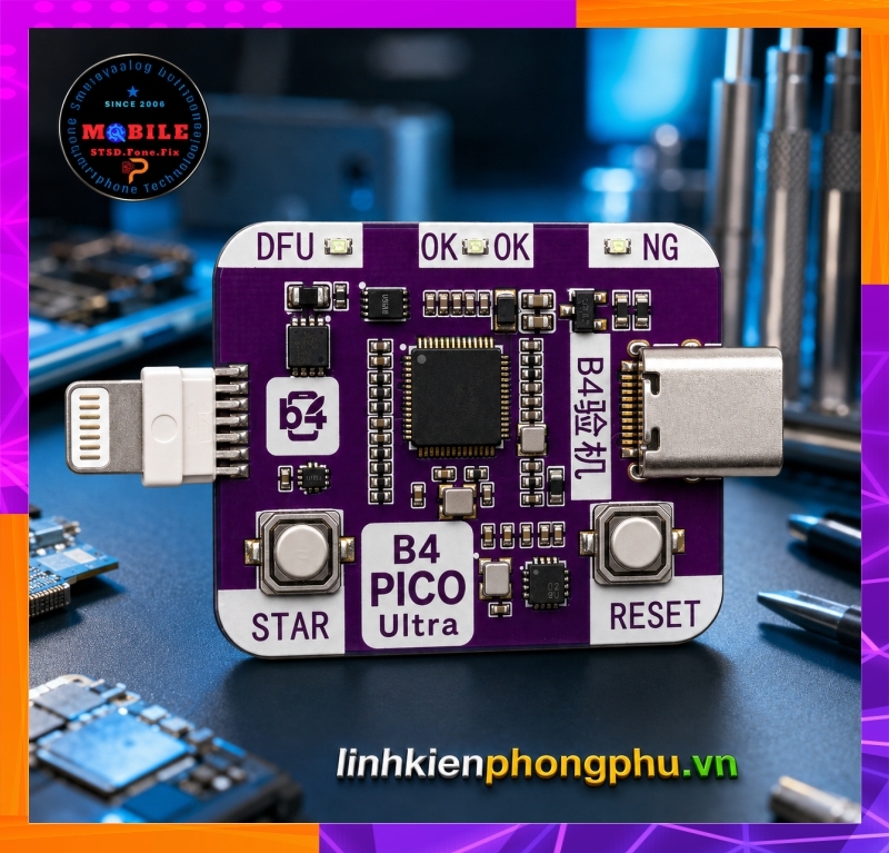 Thiết bị B4 PICO Ultra DFU RP2350A PIC0 Hổ Kỹ Thuật Vào Chế Độ USBliter8 - DFU - DCSD Bypass IP A12-A13 -iPad...