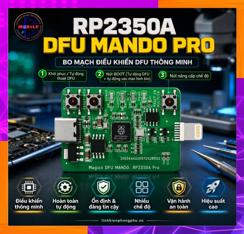 Thiệt Bị Magico DFU MANDO RP2350A Pro Auto DFU + PWN MODE Usbliter8