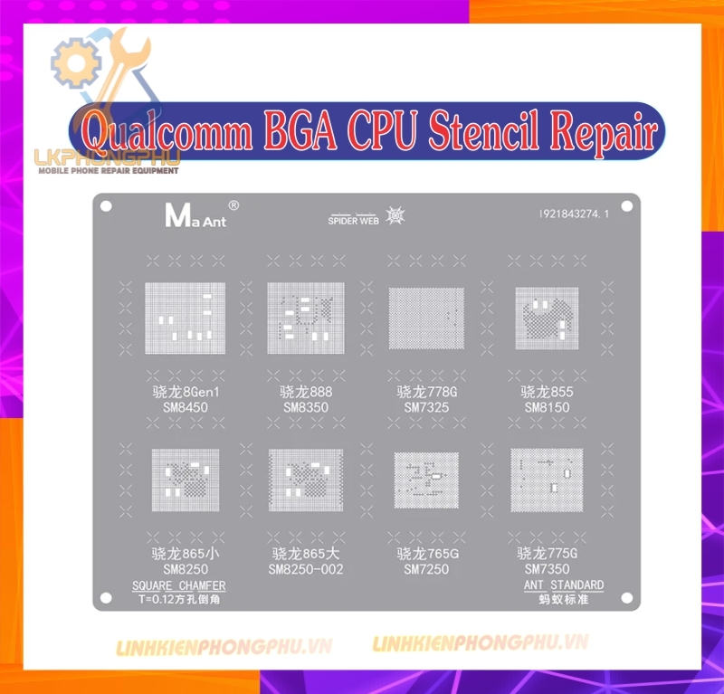 Vỉ làm Android Đột Tử Qualcomm BGA CPU-A Stencil