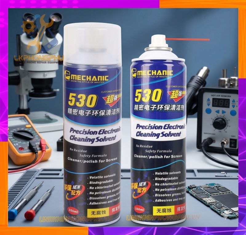 Nước 530 Mechanic ( Chính Hãng ).Dung dịch vệ sinh và tẩy keo chuyên dụng