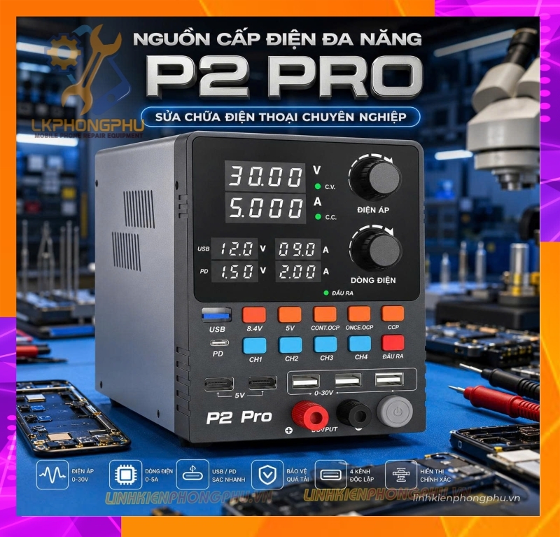 Máy cấp nguồn thông minh SUNSHINE P2 Pro (30V - 5A / 330W)