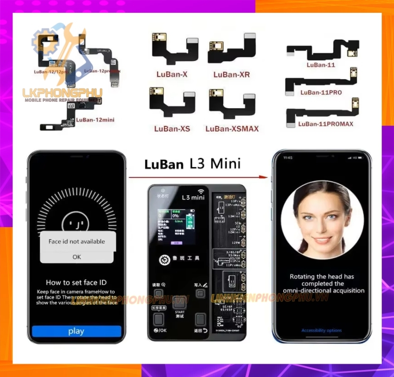 Mạch Làm Face Luban L3mini Truyền Thống và Không khò Hàn: X đến 15PRM ( Kèm Adapter )