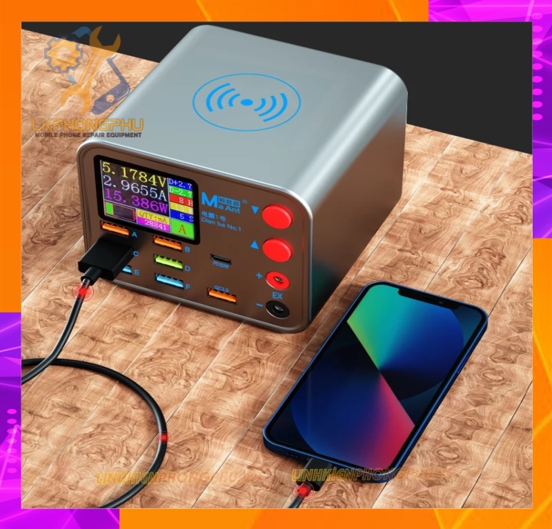 Bộ Sạc Kim cấp Nguồn MAant DianBa No1 - 25W Wireless Smart Charge QC 3.0 8 USB Port Wireless