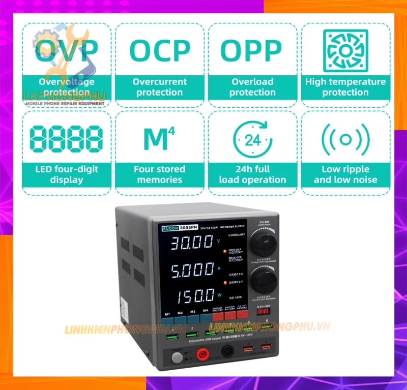 Cấp nguồn Biến Áp Xuyến Sugon 3005PM 30V/5A