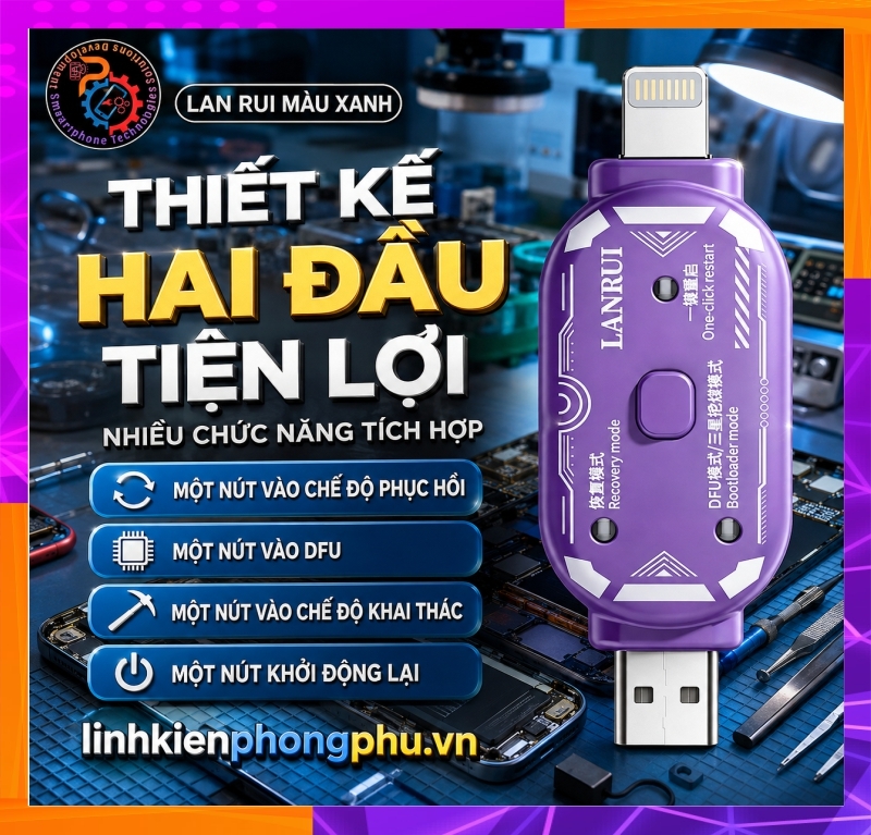 Thiết bị vào DFU & Recovery Lanrui V587 hỗ trợ điện thoại iPhone – Samsung