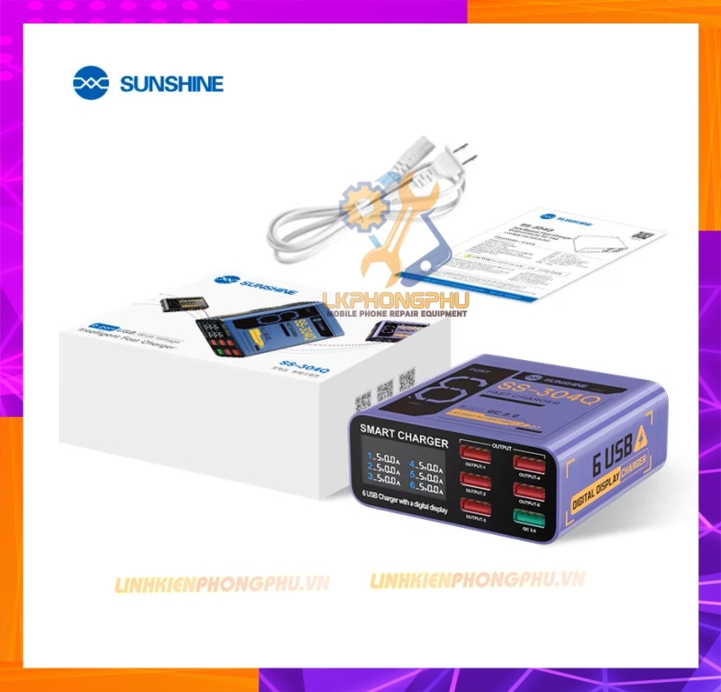 Bộ Sạc USB 6 Cổng Test Dòng Sunshine SS 304Q