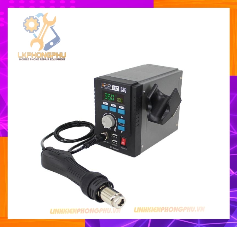 Máy Khò Aojiw H7 3 kênh nhớ kèm cổng USB 1000W / 100-500°C