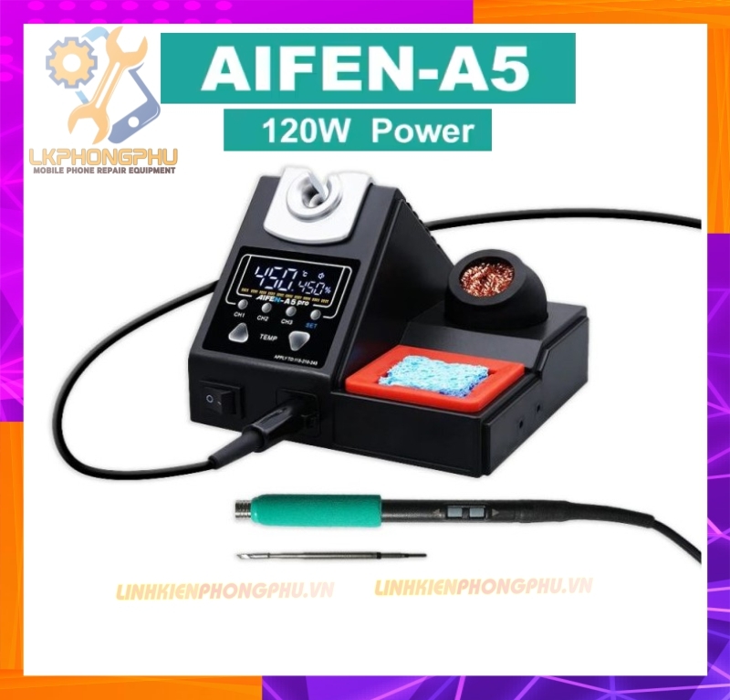 Máy Hàn Aifen A5 tay cầm điều khiển (Mũi hàn C210-K) 120W