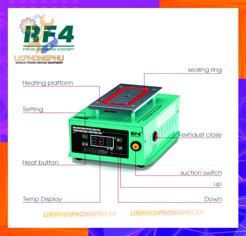 Bàn Nhiệt cắt kính 8inch RF4 RF-Peace