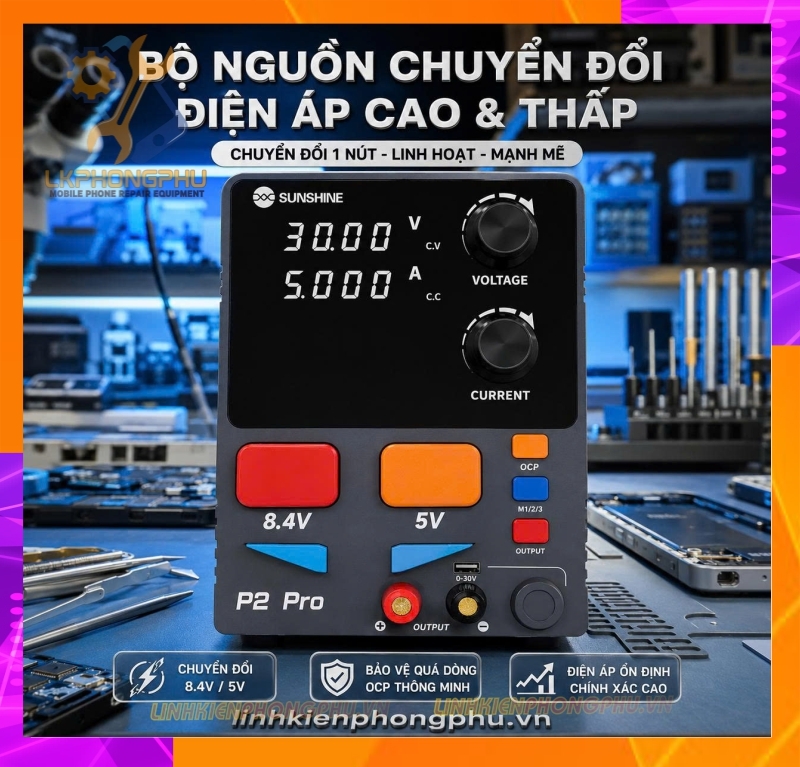 Máy cấp nguồn thông minh SUNSHINE P2 Pro (30V - 5A / 330W)