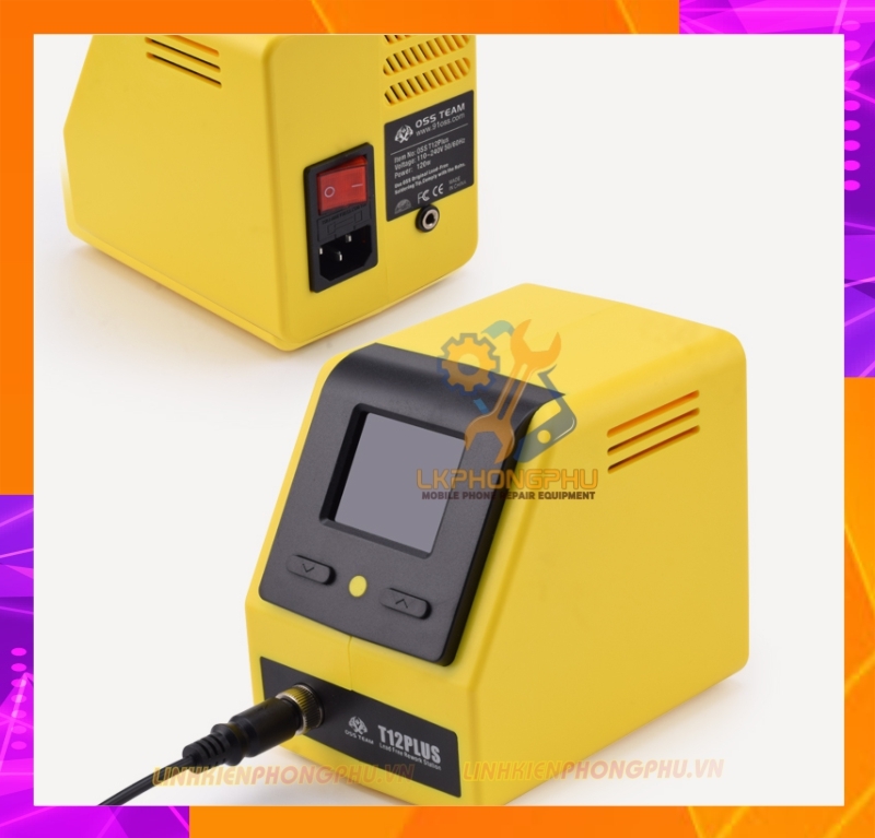 Trạm hàn T12 Plus Chính hãng OssTeam New 2023 CS75W Nhiệt độ 100 – 480°C ( Kèm Mũi Cong T12-BLS ) 
