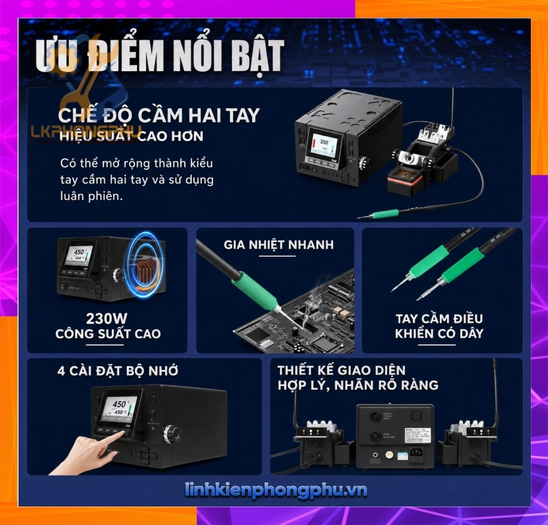 Máy Hàn 2 Tay Sugon T66 CS 230W ( 2 Tay C210 và C245 Kèm 6 mũi )