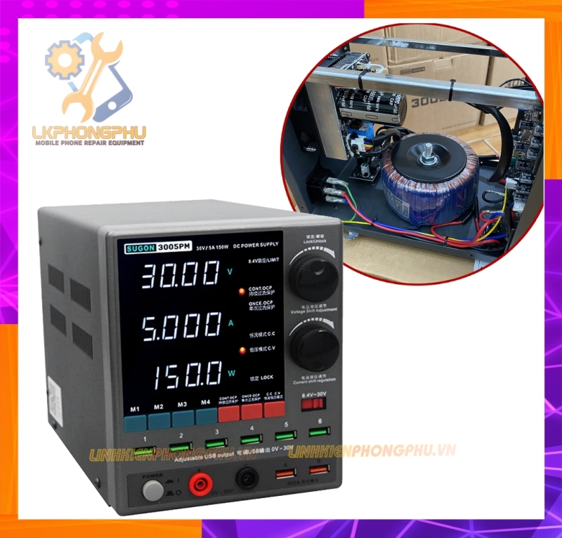 Cấp nguồn Biến Áp Xuyến Sugon 3005PM 30V/5A