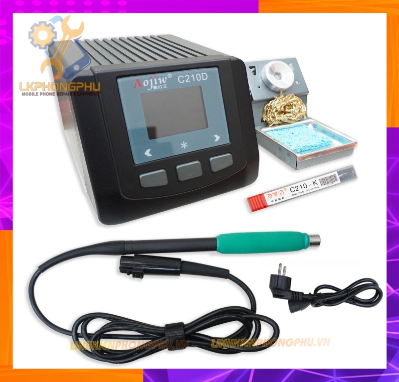 Trạm Hàn Aojiw C210D CS 120W (Kèm Mũi Hàn C210 Cong)