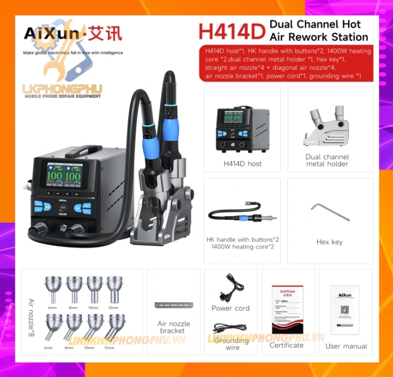 Khò 2 Tay Aixun H414D CS3200W New 2025