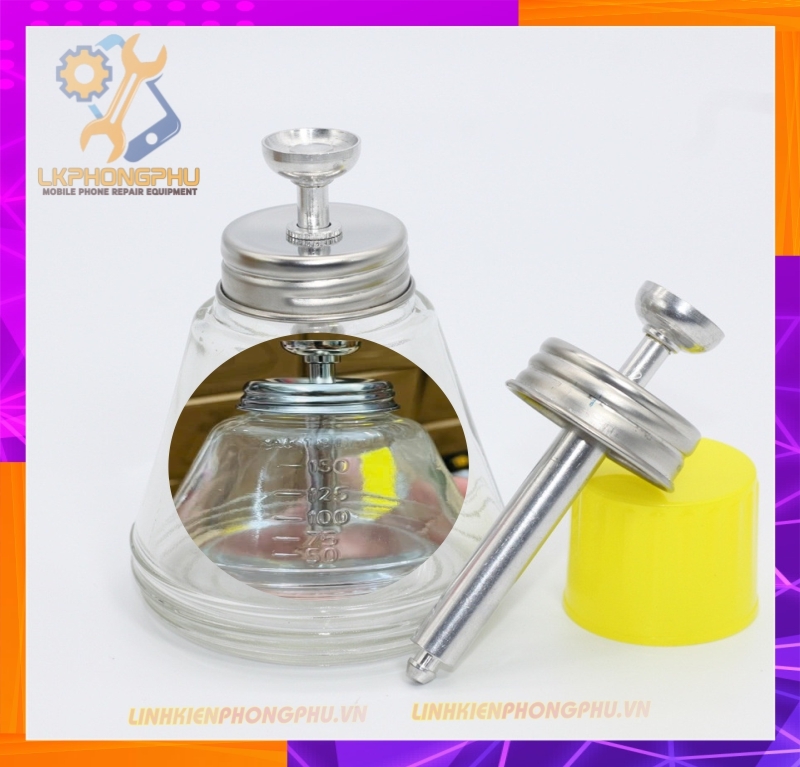Bình đựng xăng thủy tinh Miệng Tròn Nhỏ 180ml