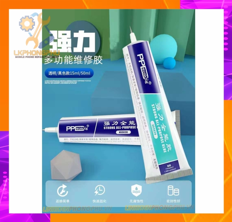 Keo dán PPDWoNeNg Đen và Trong 50ML