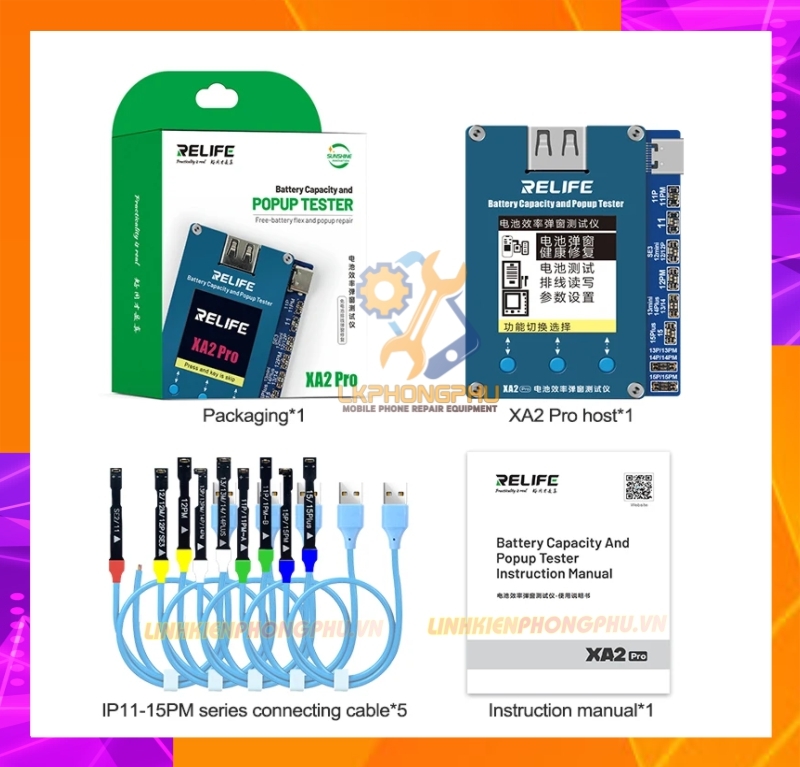 Box sửa % Pin RL XA2 pro Từ 11 - 15Pro Max ( Không cần dùng Cáp Fix )