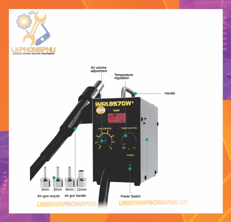 Máy khò quốc dân  Quick 857DW+ chính hãng 580W Chế độ ngủ tự động thông minh