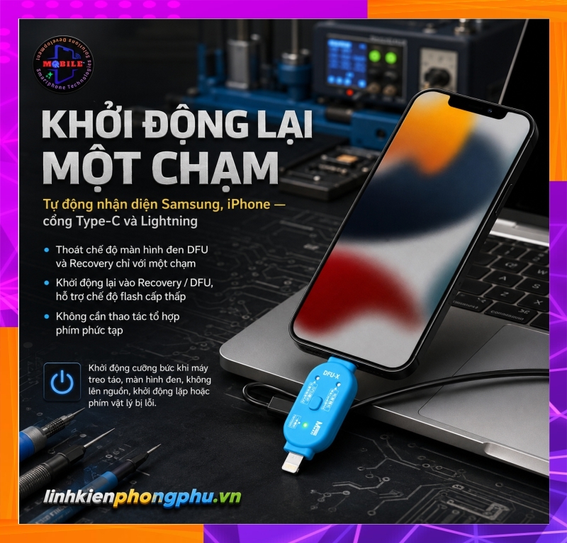Thiết bị DFU & Recovery MaAnt DFU-X hỗ trợ iPhone – Samsung, chạy phần mềm điện thoại