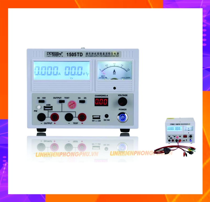 Máy cấp nguồn PPDWoNeNg 1505TD 15V-5A ( Kim và Số )