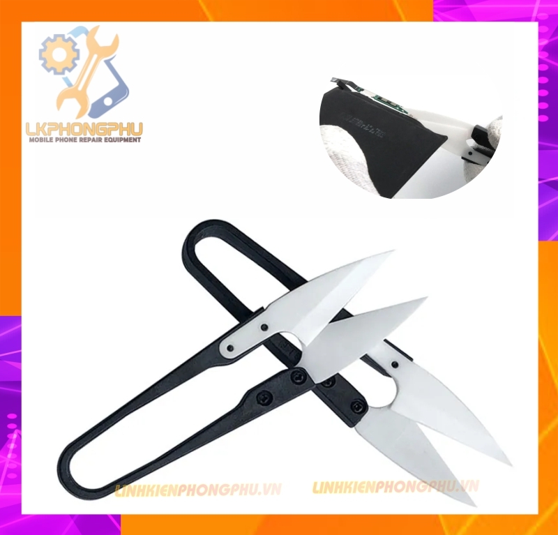 Kéo sứ cắt cell pin Ceramic, mũi cắt chất liệu sứ chống chạm chập
