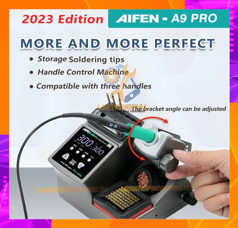 Máy Hàn AiFen A9Pro 2023 Edition CS 120W Kèm 3 mũi C210 ( Cong / Cắt / Thẳng )