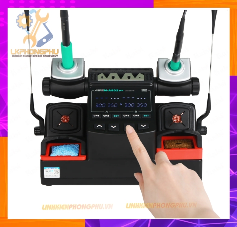 Máy Hàn 2 Tay C210 và T115  AiFen A902Pro Bản Nâng Cấp Mới( Kèm 3 Mũi Hàn )