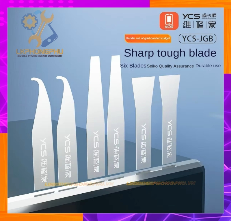 Bộ Tool Cán Dao Kèm Lưỡi Dao và 2 đầu chổi vệ sinh làm IC YCS JGB 10 in 1 