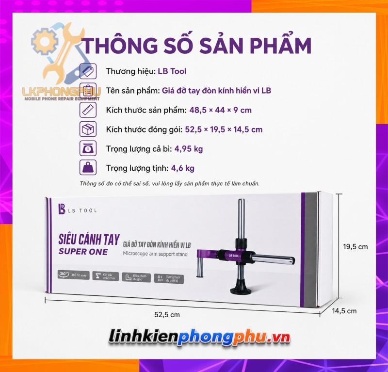 Arm Luban Tay đở Kính Hiển Vi Luban