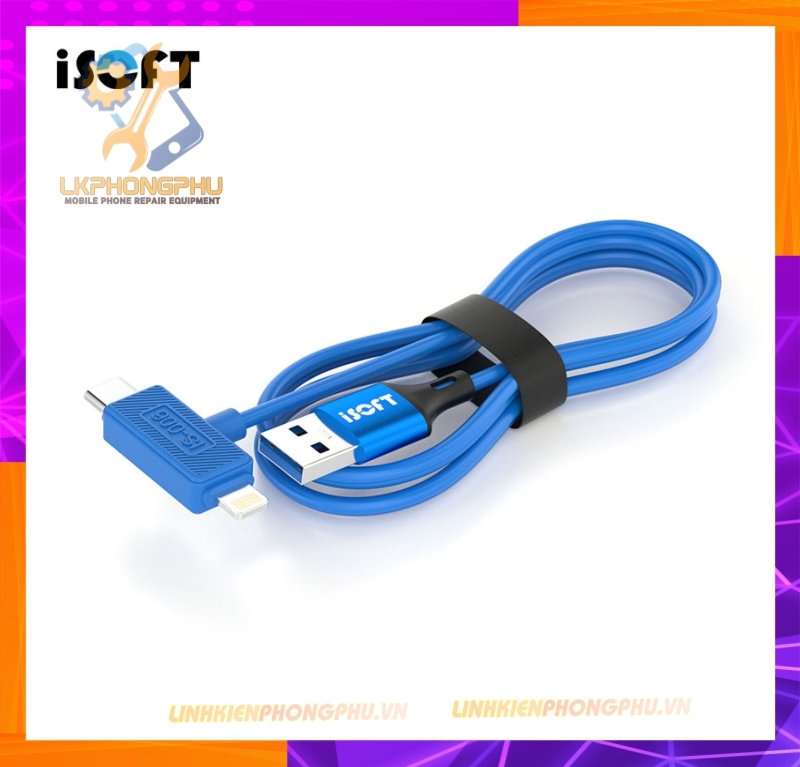 Cáp 2 Đầu Type - C và Lightning  Tự Động Vào Recovery Chạy Phần Mềm  iPhone - iPad iSoft IS-006: 6 - 17ProMax