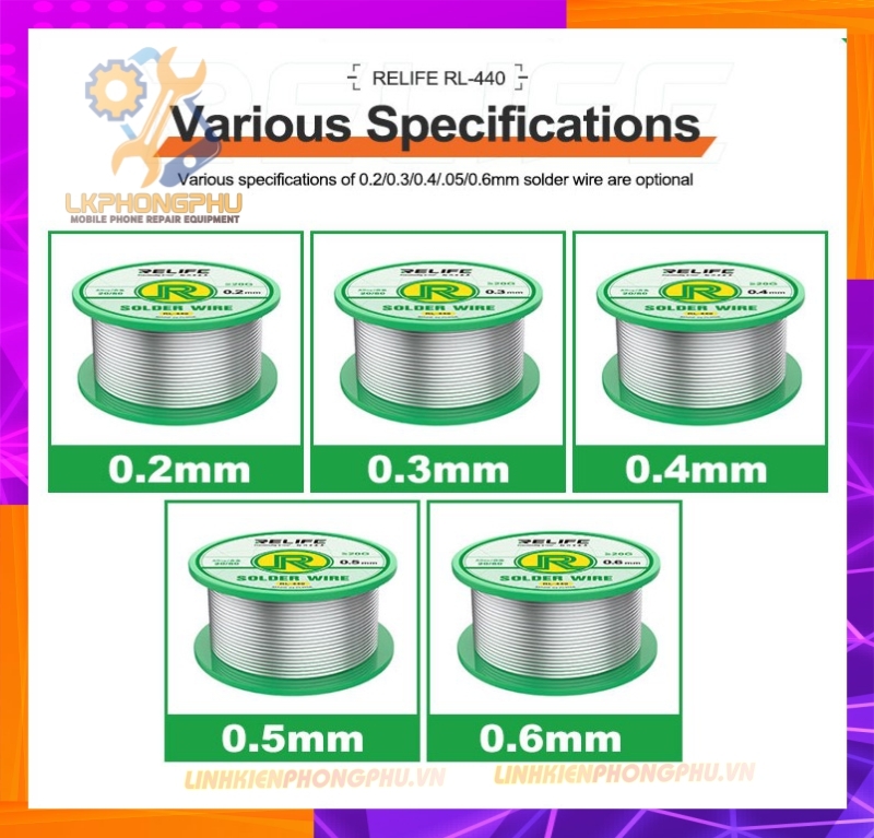 Chi cuộn Relife RL-440 - 0.2 / 0.3 / 0.4 / 0.5 / 0.6mm x 55m