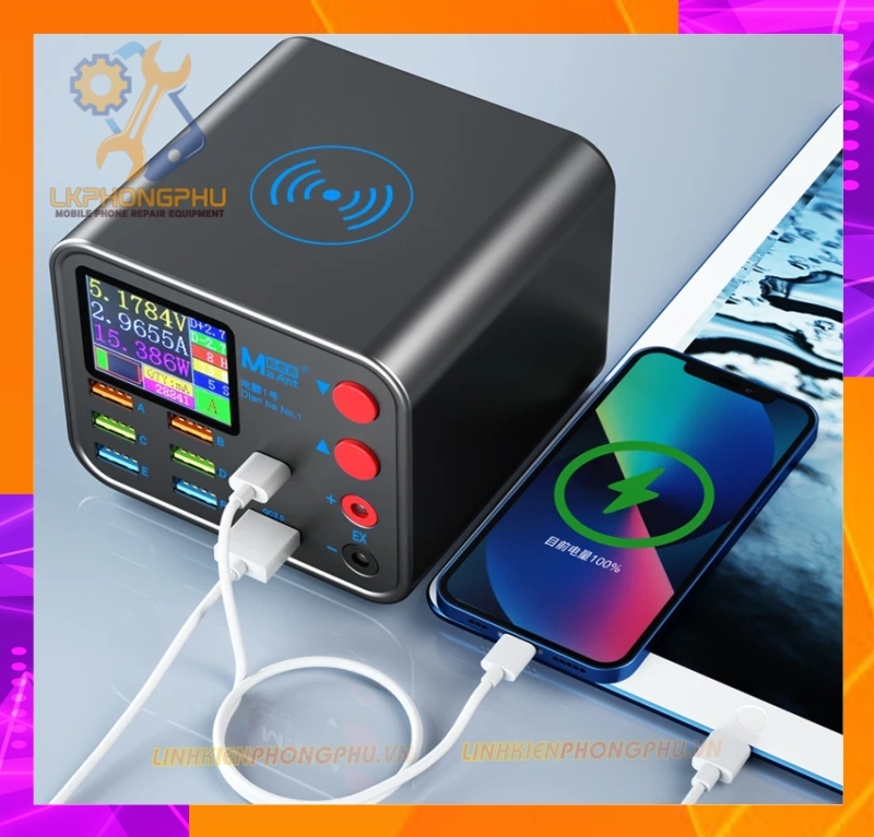 Bộ Sạc Kim cấp Nguồn MAant DianBa No1 - 25W Wireless Smart Charge QC 3.0 8 USB Port Wireless