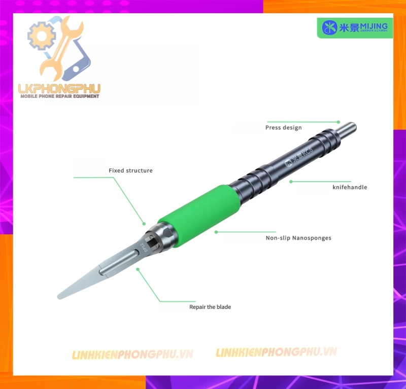 Bộ Tool Cán Dao Kèm Lưỡi Dao làm IC Mijing KC8 Mobile Phone Repair Black CPU
