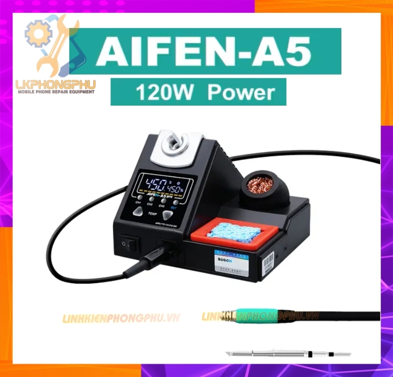 Máy Hàn Aifen A5 tay cầm điều khiển (Mũi hàn C210-K) 120W
