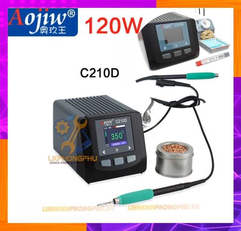 Trạm Hàn Aojiw C210D CS 120W (Kèm Mũi Hàn C210 Cong)