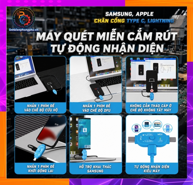 Thiết bị DFU & Recovery MaAnt DFU-X hỗ trợ iPhone – Samsung, chạy phần mềm điện thoại