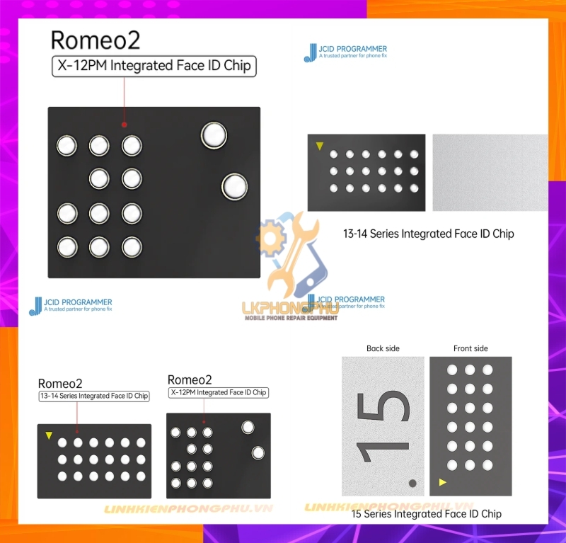IC Làm Face ID JC 1 Tầng Remeo 2: Từ X - 12Pro Max / iPad 3-4-5 / 13-14 Series / 15 Series 