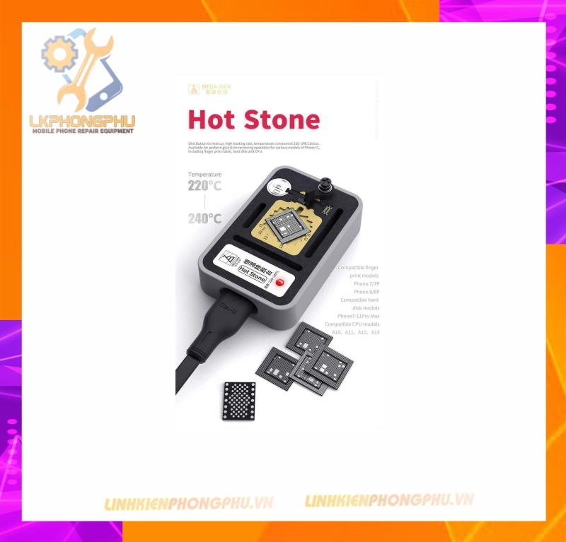 Đế nhiệt cạo keo IC CPU A - Ram - Ổ Cứng HOT STONE MEGA-IDEAD Nhiệt độ 220°-240° 