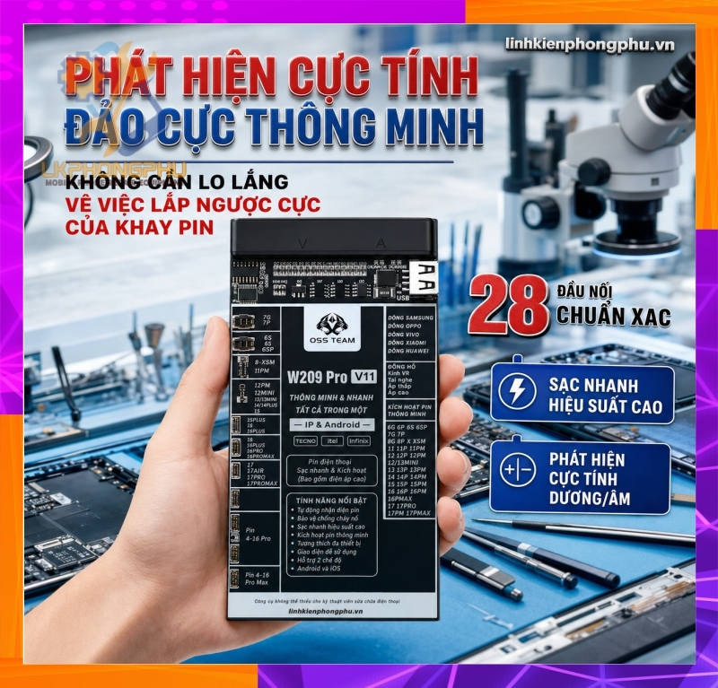Mạch Kích Pin OSS TEAM W209 PRO-V11 Battery Fast Charging and Activated 2 IN 1 Tool