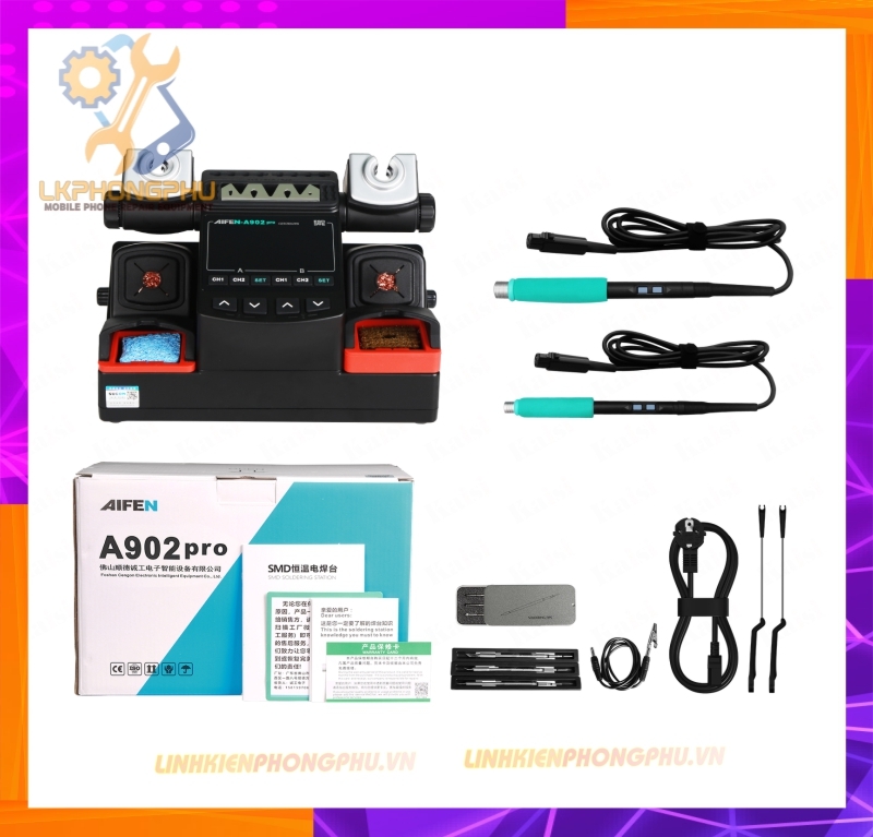 Máy Hàn 2 Tay C210 và T115  AiFen A902Pro Bản Nâng Cấp Mới( Kèm 3 Mũi Hàn )