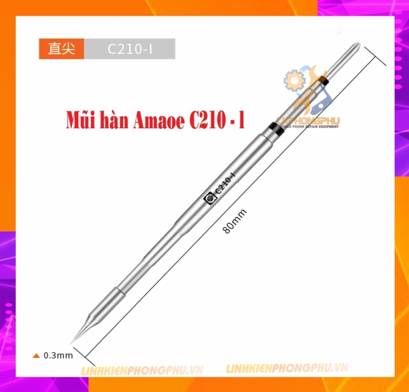 Mũi Hàn C210 OSSTEam Dùng Cho Tay Hàn JBC ( Cong - Dao - Nhọn )