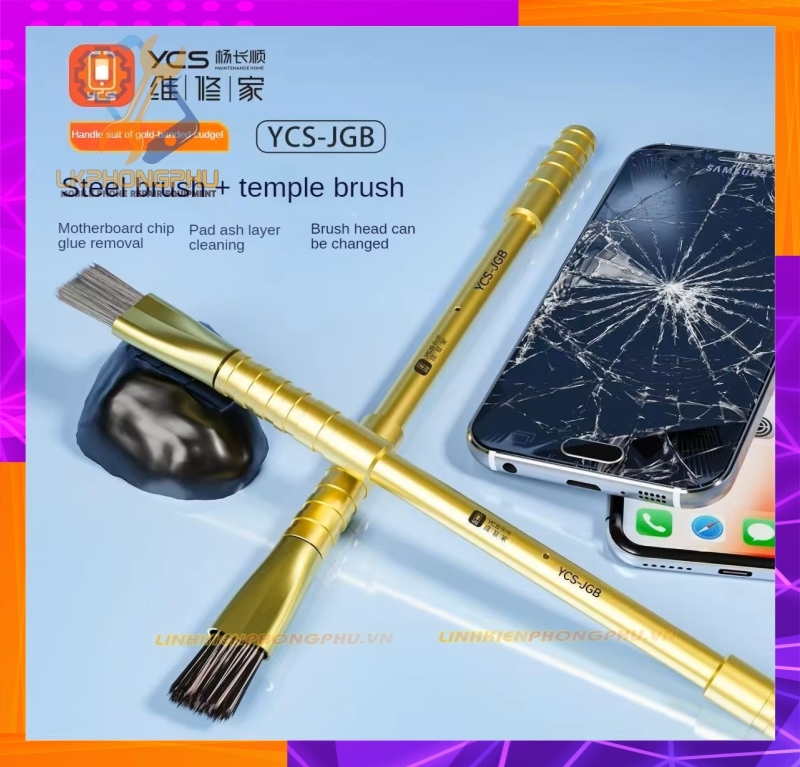 Bộ Tool Cán Dao Kèm Lưỡi Dao và 2 đầu chổi vệ sinh làm IC YCS JGB 10 in 1 